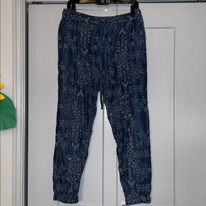 Johnny Was Denim Blue Embroidered Jogger